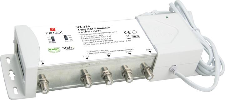 Immagine prodotto Triax Amplificatore IFA 384, 4 uscite, YouSee Ready e approvato da Stofa (Amplificatore)