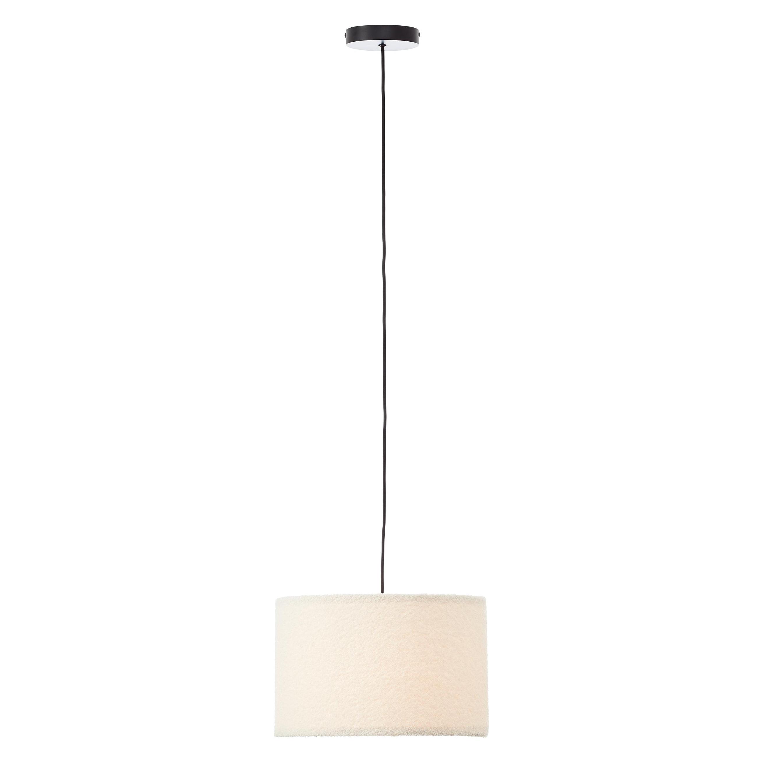 Brilliant, Hanglamp, Flauschiger Teddystoff, 150 X 35 Cm, E27, Kürzbar, Textil, Beige (E27)