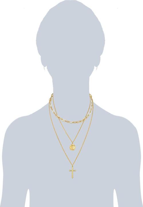 Actual product image Lulu & Jane Ladies cross/coin metal alloy yellow gold 50.0 cm base chain + 5.0 cm extension - 29105 (Metal alloy, 50 - 55 cm)