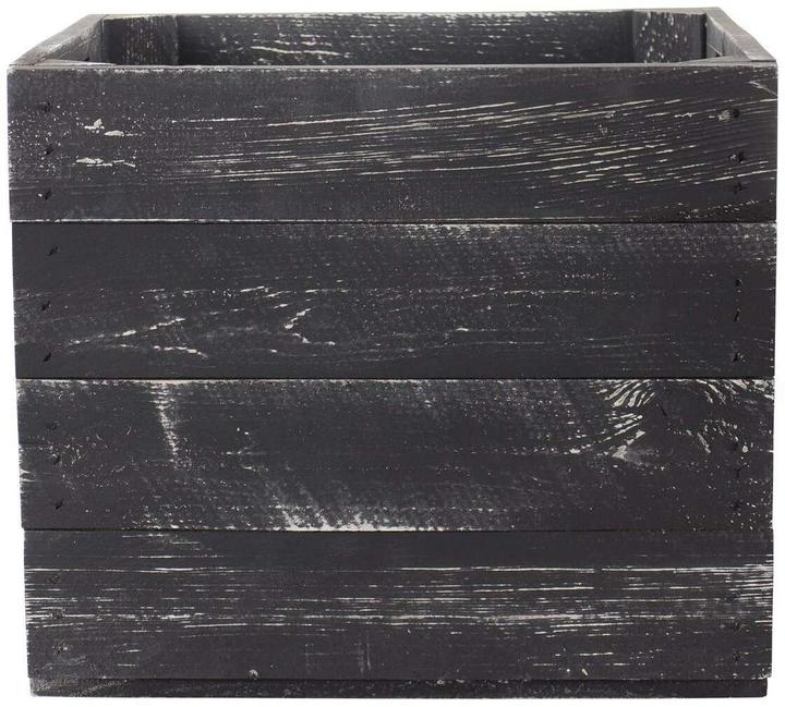 Produktbild Holz Zollhaus Aufbewahrungskiste Vintage Schwarz 33 x 38 cm (33.33 cm, 39.61 l, 1x)
