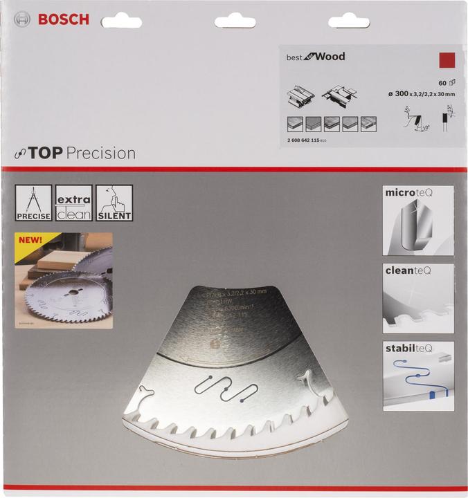 Immagine prodotto Bosch Professional Zubehör Lama per sega circolare Top Precision Best for Wood, 300 x 30 x 3,2 mm, 60