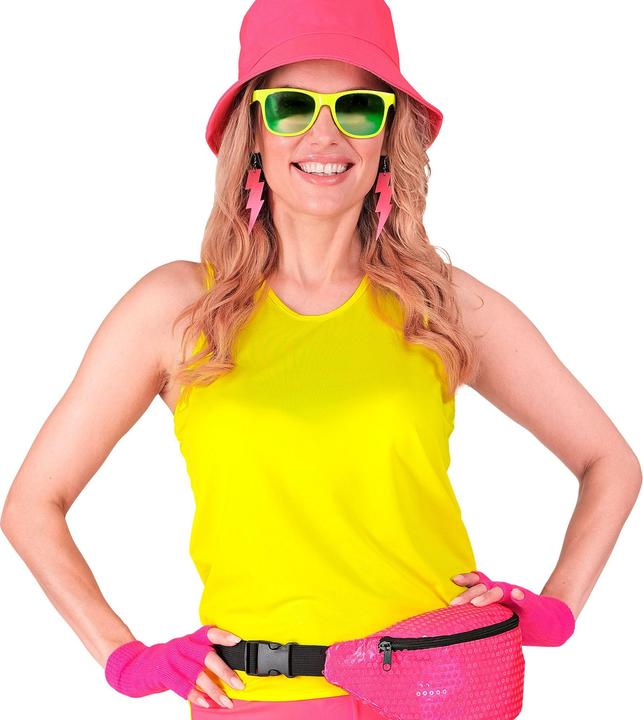 Produktbild Widmann Neon pinke Fingerlose Woll Handschuhe