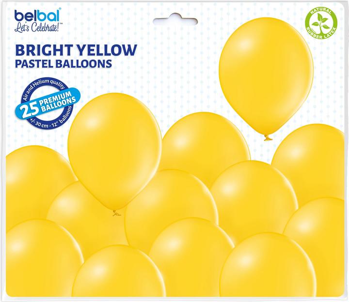 Actual product image Belbal 25 Decorative Round Balloons Ø 33 cm SUN YELLOW (25 x)