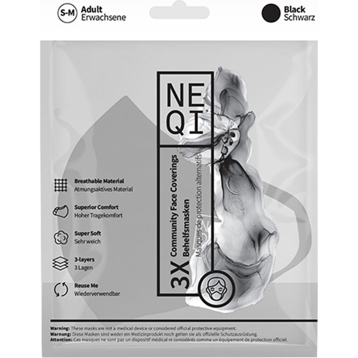 Thumbnail - Neqi, Mundschutz, Community Face Coverings Black (3 x)
