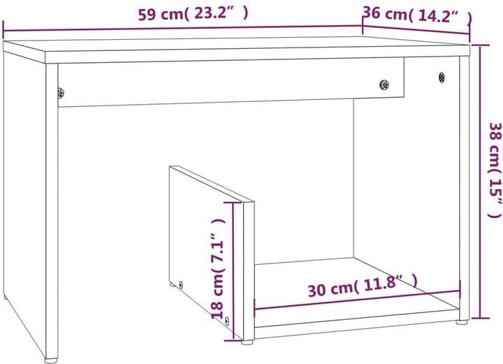 Image du produit vidaXL Beistelltisch (59 x 36 x 38 cm)