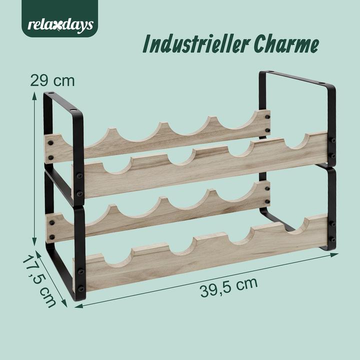Actual product image Relaxdays winerack (8 bottles, 39.50 x 17.50 x 29 cm)