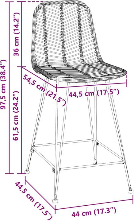Actual product image vidaXL Barhocker