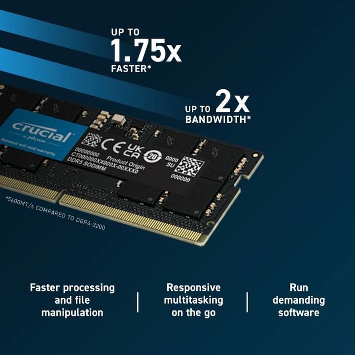Produktbild Crucial CT2K32G56C46S5 (2 x 32GB, 5600 MHz, DDR5-RAM, SO-DIMM)