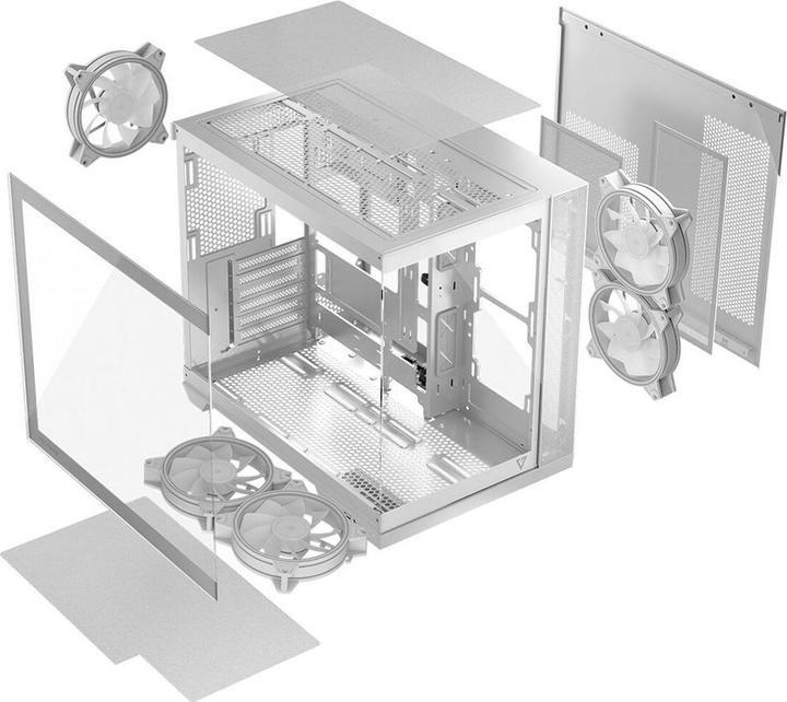 Produktbild Modecom Obudowa Volcano Panorama Apex ARGB 5F biała (AT-PANORAMA-5F-ARGB-20-000000-0002) (ATX, mATX, Mini-ITX)