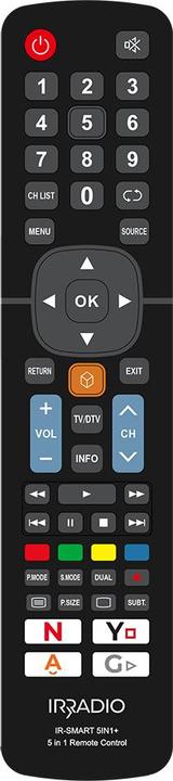 Produktbild Irradio Dedicated 5 in 1 remote control for SAMSUNG, LG, PHILIPS, SONY, PANASONIC TVs, Mod. IR-SMART 5IN1+ (Universal Fernbedienung)