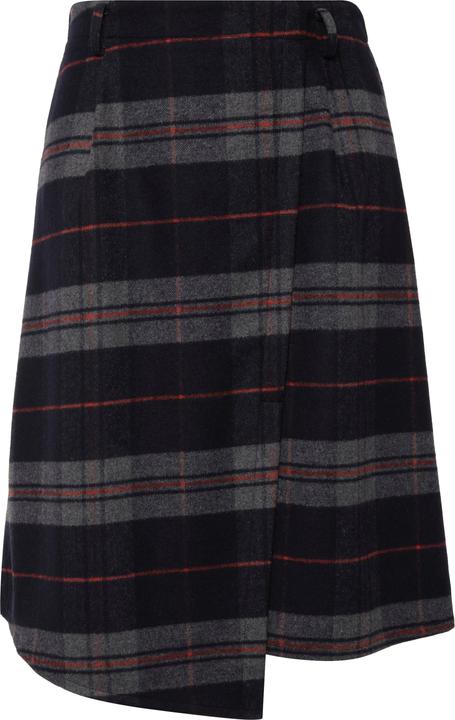 Image du produit Ulla Popken Jupe portefeuille style tyrolien, ligne en A avec ceinture confortable, motif à carreaux (46)
