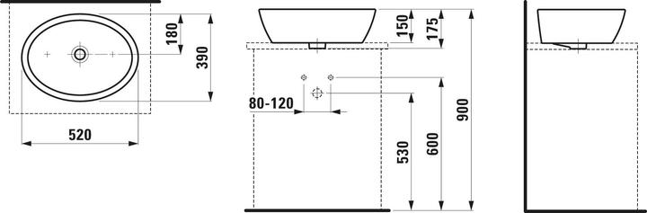 Actual product image Laufen PRO 52 (390 mm, 520 mm)