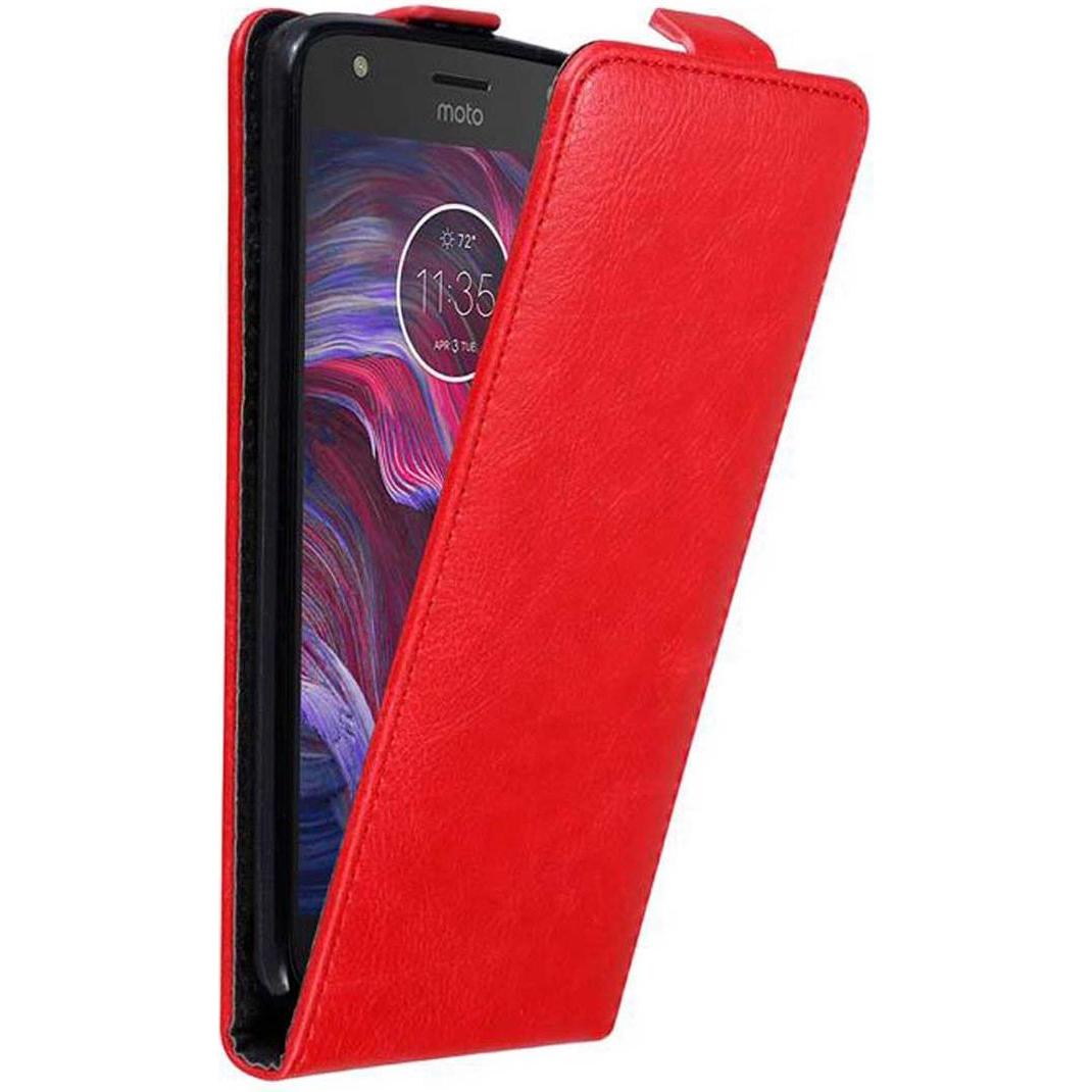 Cadorabo Flip wie Invisible Cover (Motorola Moto X4), Smartphone Hülle, Rot