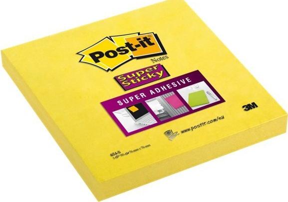 Produktbild Post-it Super Sticky Haftnotizen extrastark 654-S gelb 12 Blöcke (76 x 76 mm)