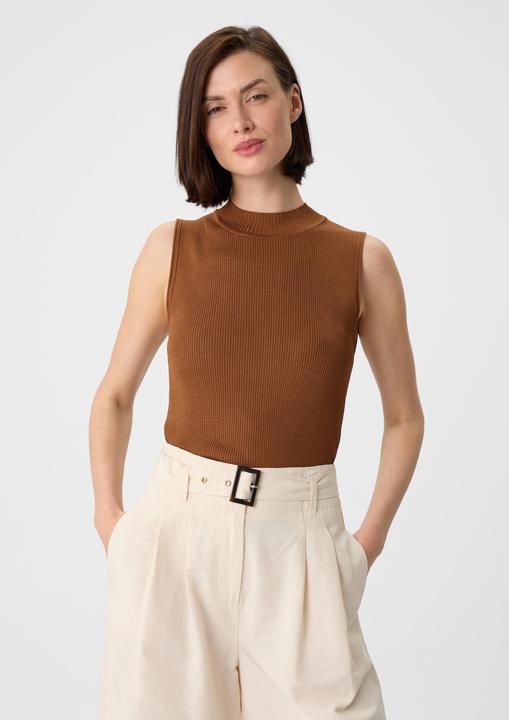 Produktbild Comma Strickpullunder Feinstrick-Top im Slim Fit mit Stehkragen (38)