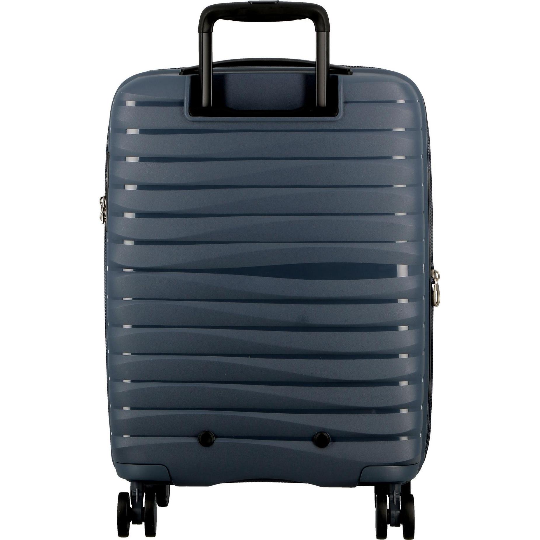 Jump, Koffer, Xwave 4 Rollen Kabinentrolley 55 cm mit Dehnfalte, Blau, (35 l, Handgepäck (bis 50l))
