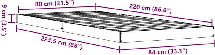Actual product image vidaXL Bodenbettrahmen (80 x 220 cm)
