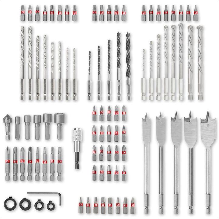 Actual product image Einhell 108788 95-piece drill and bit range (5/16", 1/2", 3x Pz2)