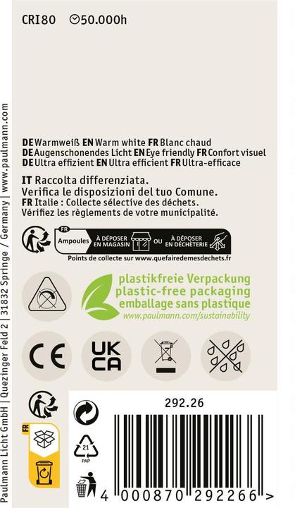 Produktbild Paulmann AGL Eco-Line Filament (E27, 7.20 W, 1521 lm, 1 x, A)