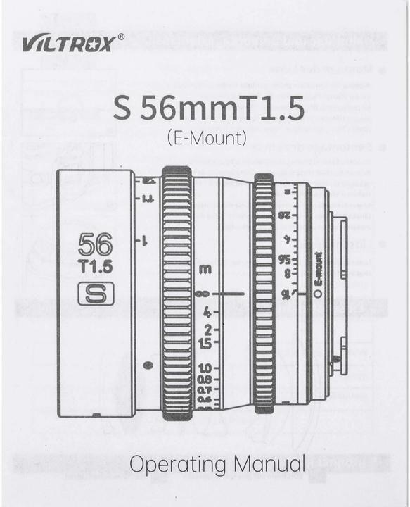 Produktbild Viltrox Festbrennweite S 56mm T1.5 – Sony E-Mount (Sony E, APS-C / DX)