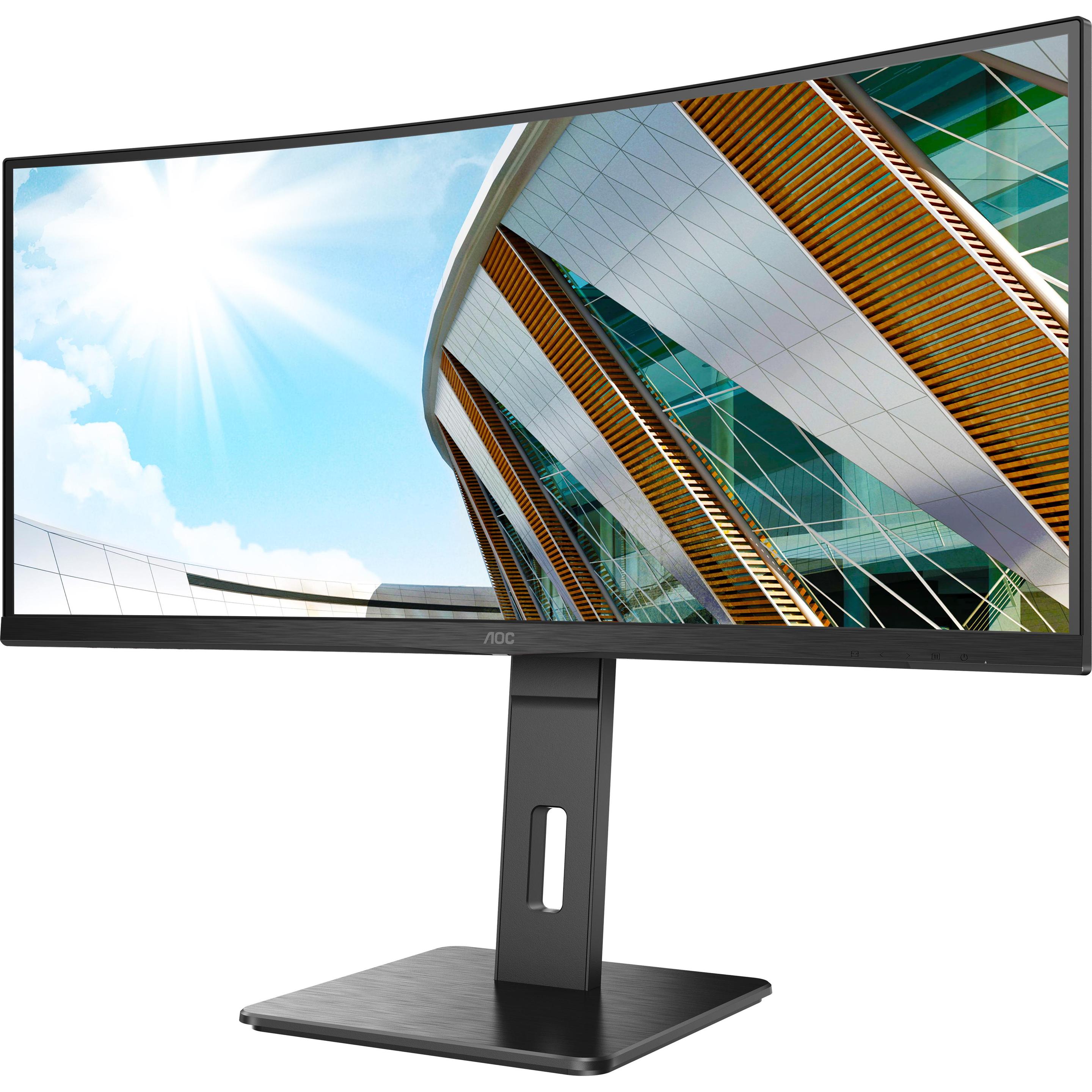AOC CU34P2A (3440 x 1440 Pixel, 34"), Monitor, Schwarz, Rot