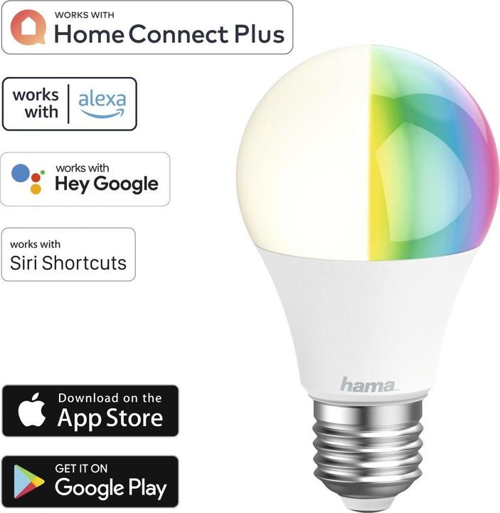 Etichetta energetica Hama Lampada LED WLAN (E27, 806 lm, 1 x)