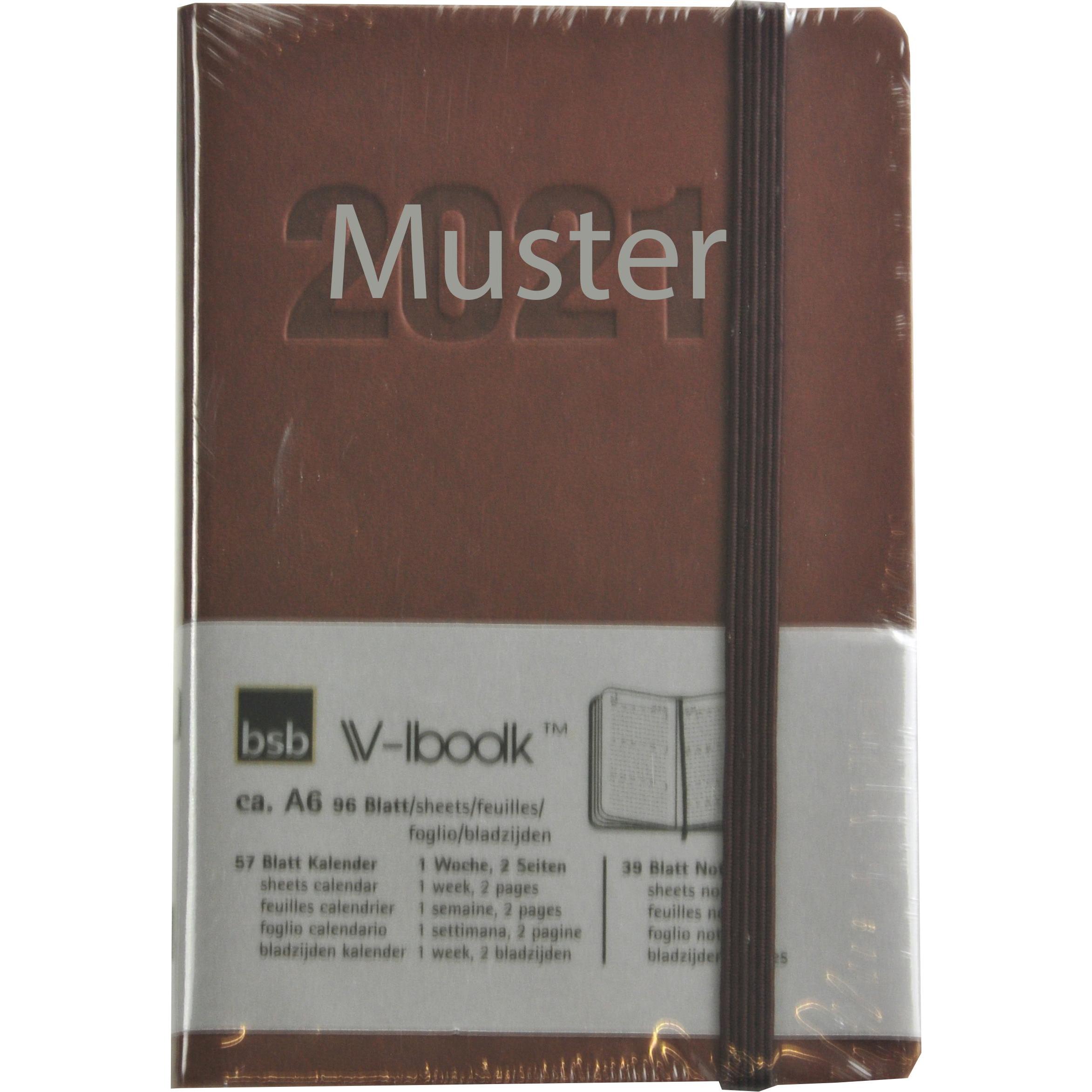 BSB-Obpacher, Agenda, Buchkalender A6 Kunstleder braun