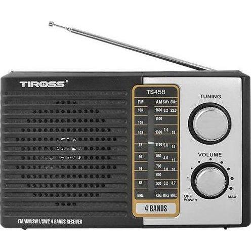 Tiross Radio receiver TS-458 (FM, AM), Radio, Schwarz, Silber