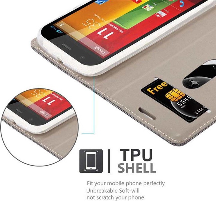 Produktbild Cadorabo Book Jeans Optik Cover (Motorola Moto G2 (2nd Gen))