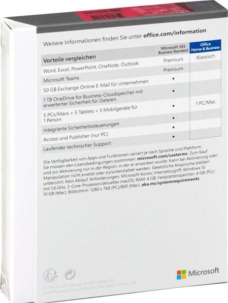 Produktbild Microsoft Office Home & Business 2021 (1 User, unbegrenzt)