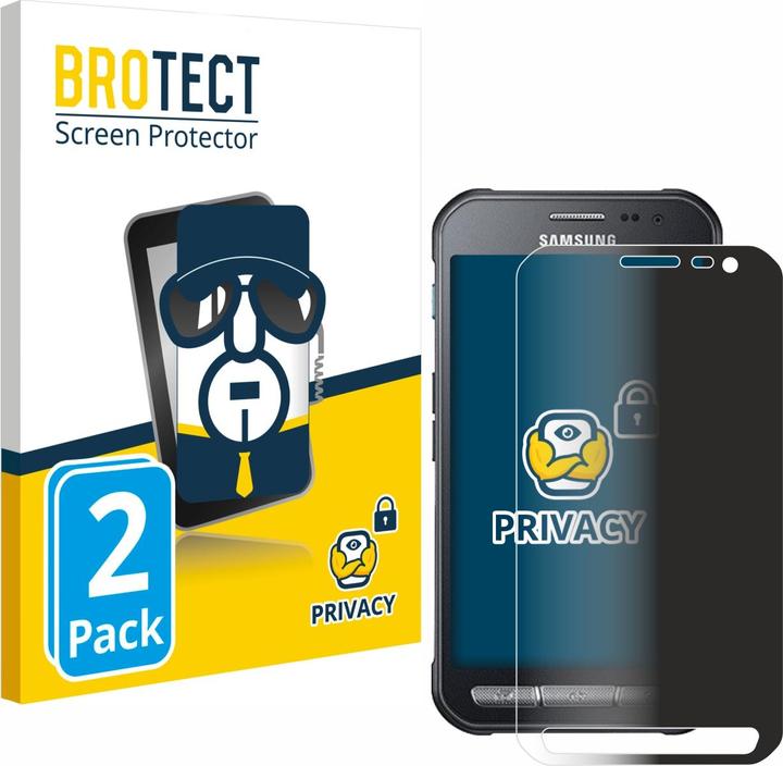 Produktbild BROTECT Sichtschutzfolie Anti-Spy Privacy Folie Blaulicht-Schutz (2 Stk., Samsung Galaxy Xcover 3)