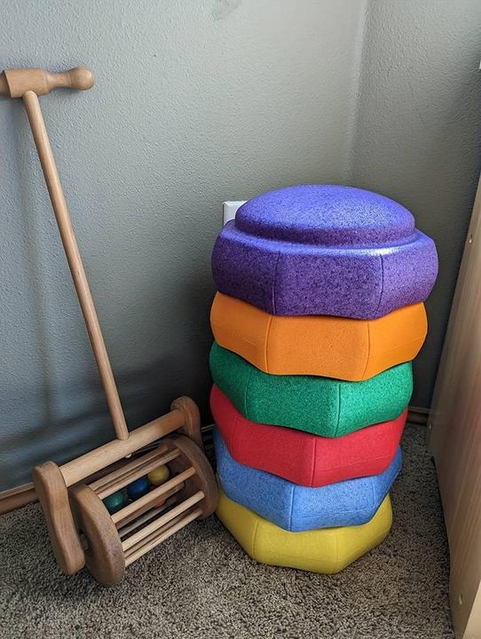 Actual product image Milkii Children's balance game, set of 3 Stepping Stones made of EPP foam - green