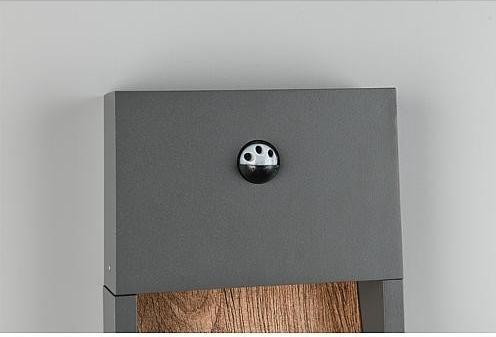 Actual product image Trio Lights LED outdoor wall light Salmon 246969135, die-cast aluminium anthracite/wood reproduction (1200 lm, IP44)