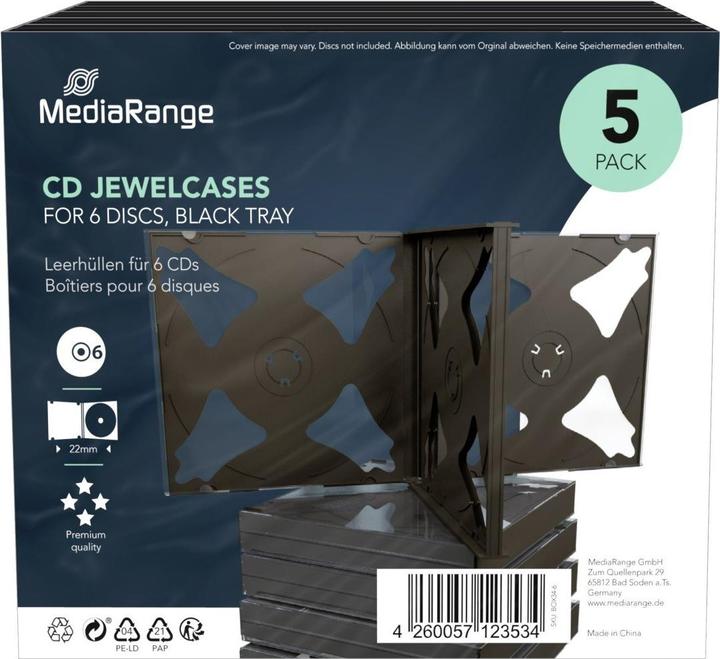 Immagine prodotto MediaRange Custodia CD vuota per 6 dischi