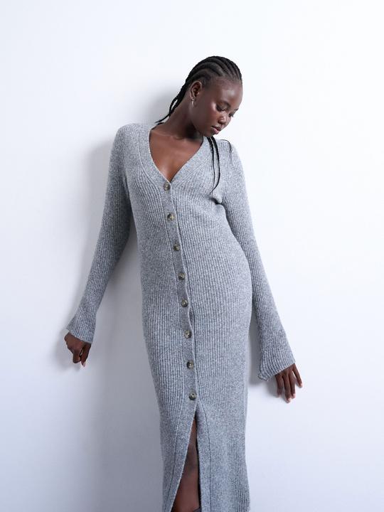 Produktbild Spokey Normal geschnitten V-Ausschnitt Langes Kleid Strickkleid (L)