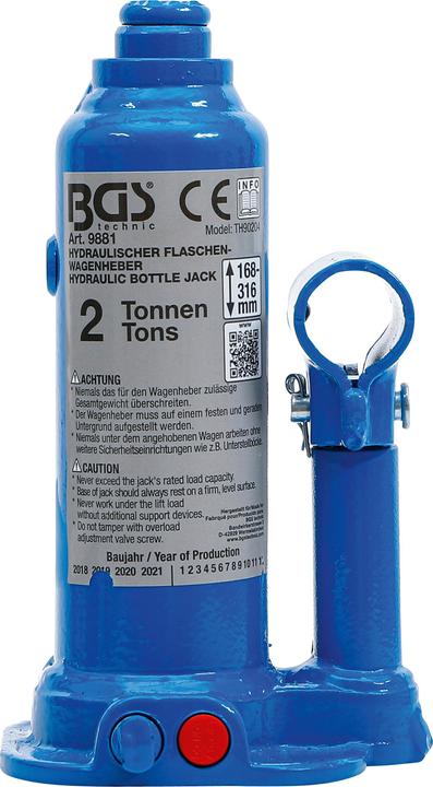 Actual product image BGS Hydraulic Bottle Jack 2 t