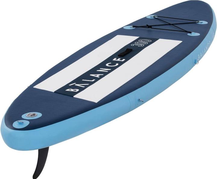 Actual product image Gymrex Inflatable SUP Board - 135 kg - blue/navy blue - set with paddle and accessories