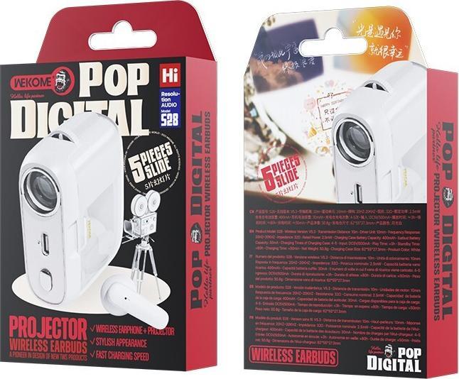 Actual product image Wekome Wireless headphones Bluetooth V5.3 TWS Whit (3 h, Wireless)