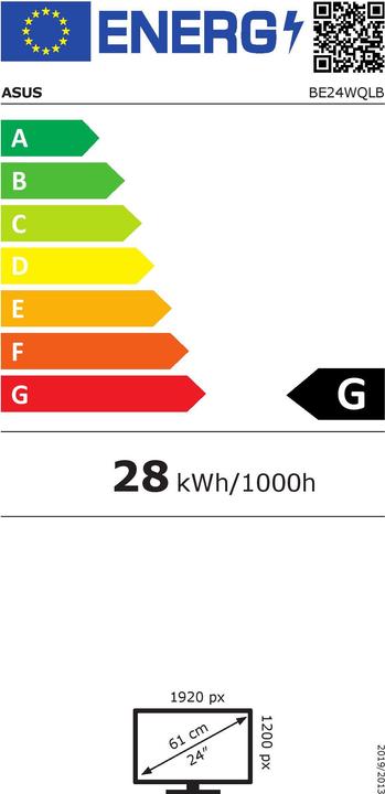 Energy Label ASUS BE24WQLB (1920 x 1200 pixels, 24")