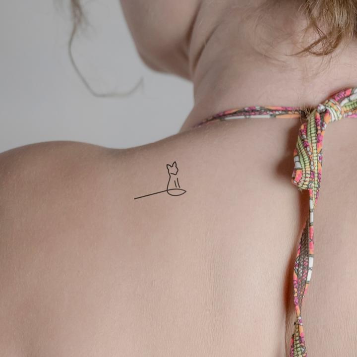 Actual product image minink Temporary tattoo - Minimalist fox