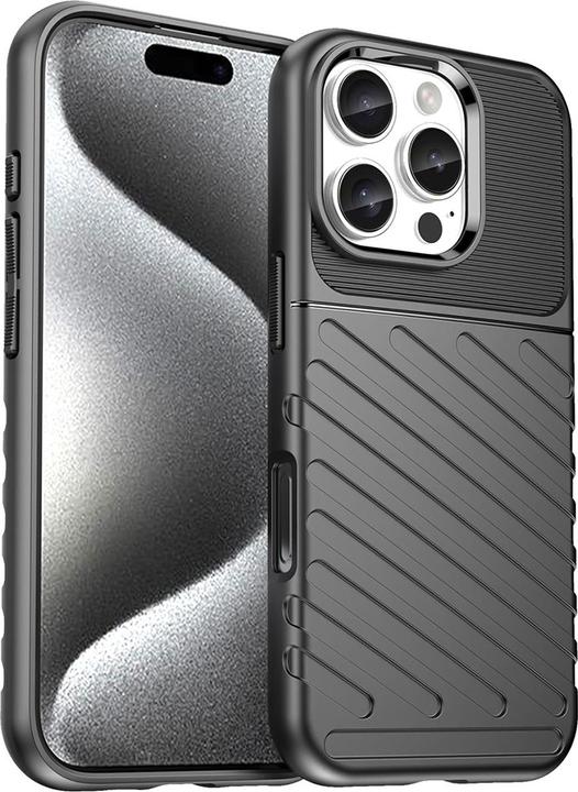Actual product image Hurtel Thunder Case for iPhone 16 Pro Max Silicone Case - Black (Apple iPhone 16 Pro Max)
