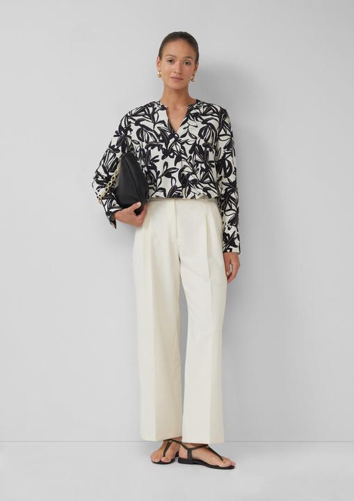 Produktbild s.Oliver Bluse Gemusterte Viskose-Bluse mit Tunika-Ausschnitt (36)