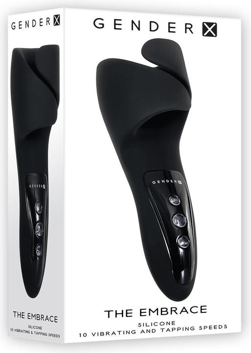 Actual product image Gender X Evolved Novelties - - The Embrace - Silicone 10 Vibrating and Tapping Speeds Masturbator -