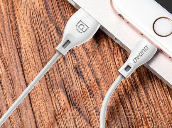 Actual product image Dudao USB to USB-C cable L4T 2.4A 1m (white) (1 m)