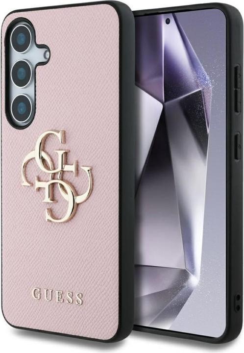 Guess Etui Grained Big 4G Logo Small Classic Logo do Samsung Galaxy S25 rÃ³Å¼owy (Samsung Galaxy S25)