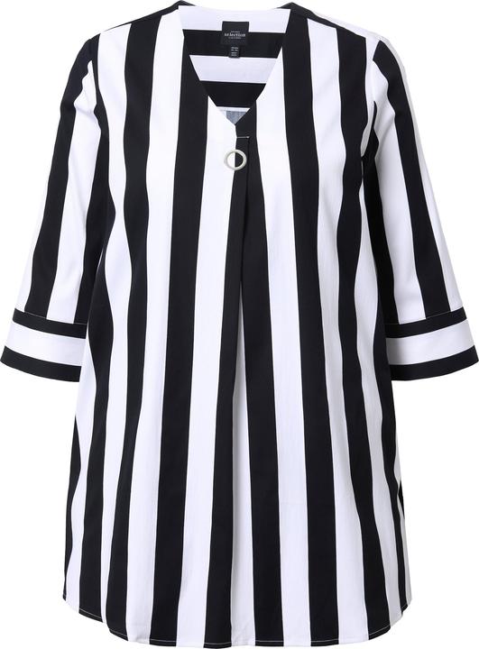 Produktbild Ulla Popken Bluse, Längsstreifen, A-Linie, V-Ausschnitt, 3/4-Arm (50, 52)