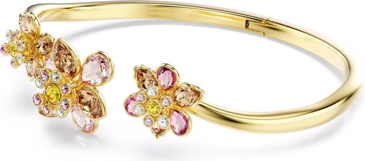 Produktbild Swarovski Idyllia Armreif Verschiedene Schliffe Blume Mehrfarbig Goldlegierungsschicht (16.50 cm, Swarovski Metall)