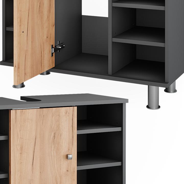 Anthracite/golden oak