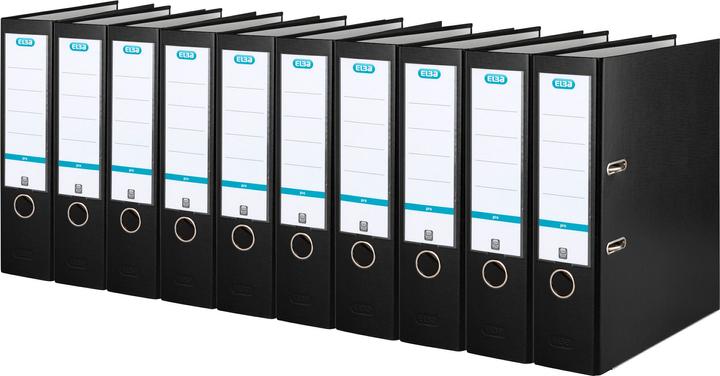 Produktbild Elba Ordnerbox mit Hebelmechanik Schwarz A4 (10 Stück) (A4, 80 mm, 10 Stück)