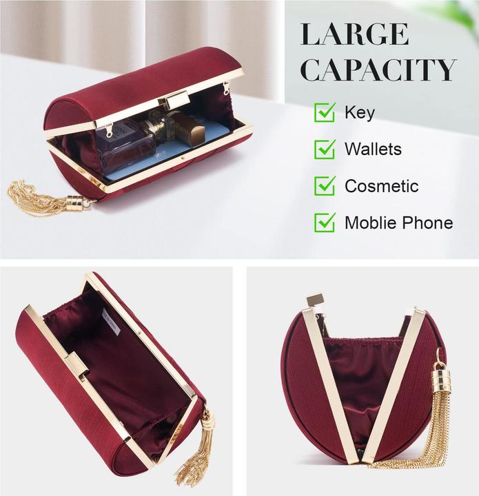 Produktbild Only-Bags.Store Clutch Abendtasche Fransen Elegante Kettentasche Clutch Bag